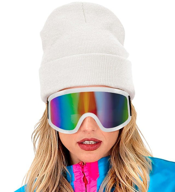 Ski Bril 80s Wit van Widmann koop je bij Partywinkel
