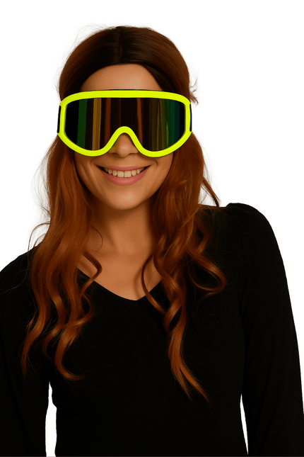Skibril Neon Geel van Partychimp koop je bij Partywinkel