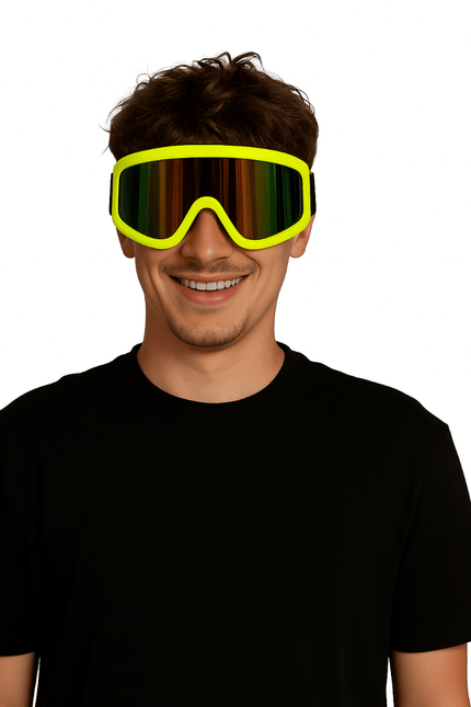 Skibril Neon Geel van Partychimp koop je bij Partywinkel