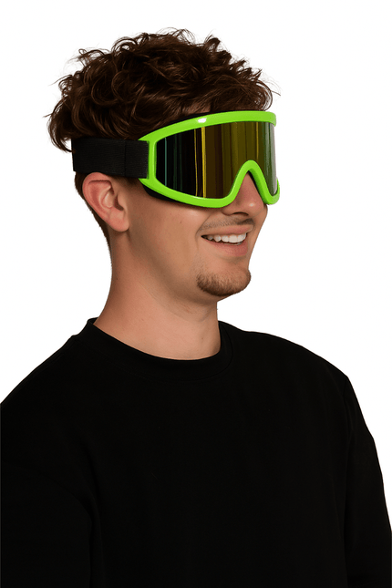Skibril Neon Groen van Partychimp koop je bij Partywinkel