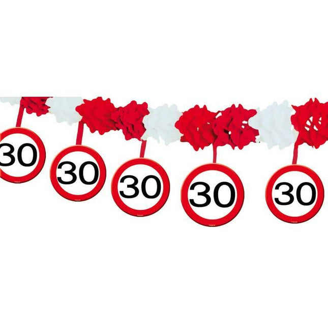 Slinger met Onderhanger 30 Jaar Verkeersbord 4m - Partywinkel - 8714572052290