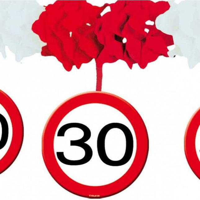 Slinger met Onderhanger 30 Jaar Verkeersbord 4m - Partywinkel - 8714572052290