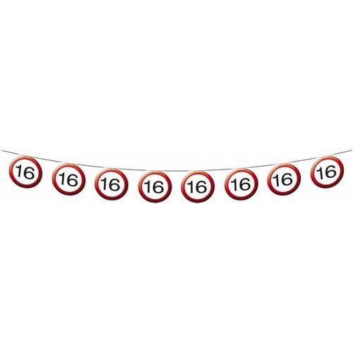 Slingers 16 Jaar Verkeersbord 12m - Partywinkel - 8714572051651