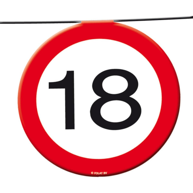 Slingers 18 Jaar Verkeersbord 12m - Partywinkel - 8714572051675