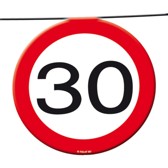 Slingers 30 Jaar Verkeersbord 12m - Partywinkel - 8714572051798