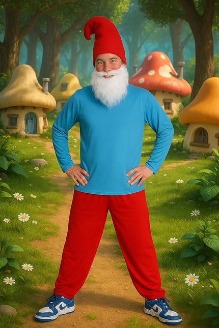 Schlümpfe Anzug Rot Blau Groß