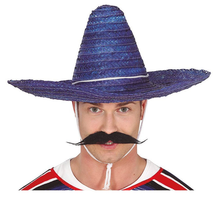 Sombrero Donkerblauw Stro 50cm van Fiestas Guirca koop je bij Partywinkel