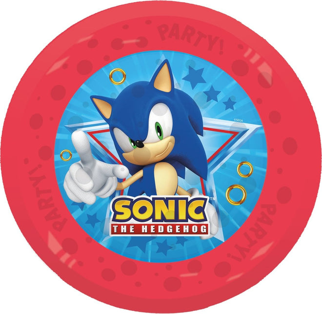 Sonic Borden Herbruikbaar 21cm 4st - Partywinkel - 5201184967577