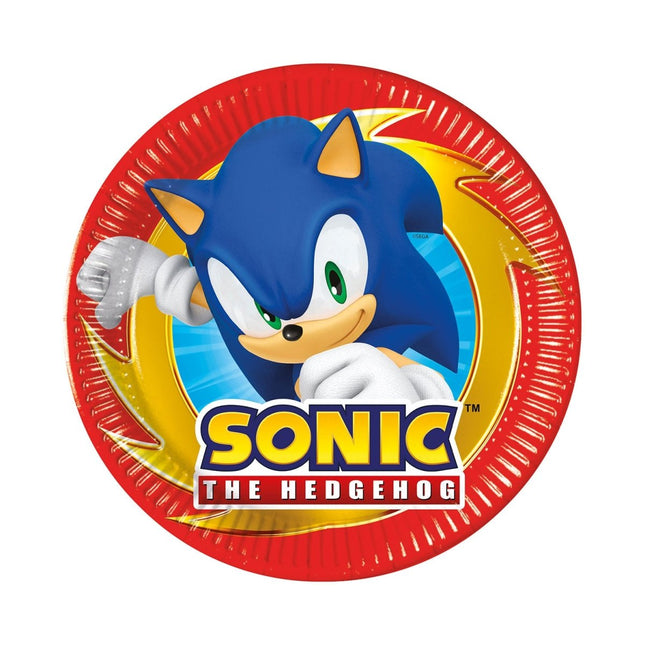 Sonic Borden Papier 20cm 8st van Procos koop je bij Partywinkel