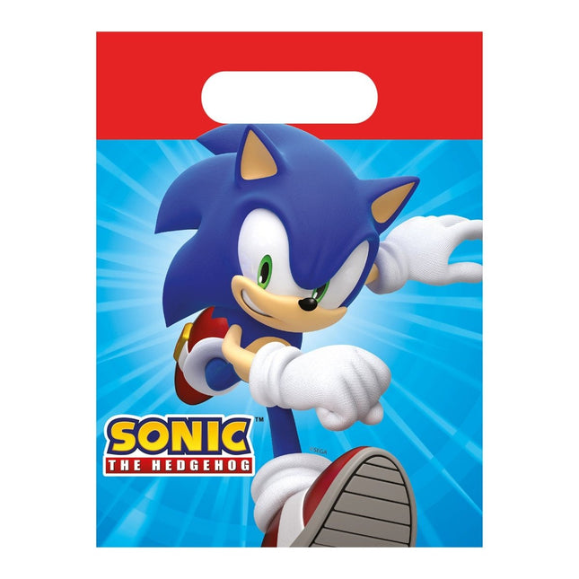 Sonic Uitdeelzakjes 22cm 4st van Procos koop je bij Partywinkel