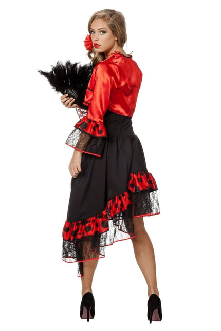 Spaanse Jurk Flamenco Rood Zwart van Wilbers & Wilbers koop je bij Partywinkel