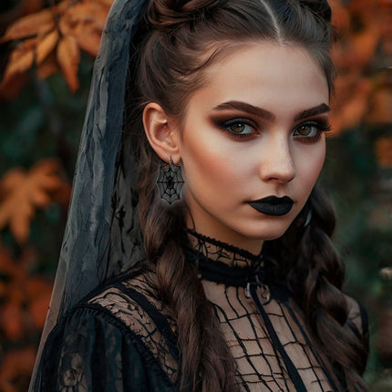 Spinnenweb Oorbellen 5cm van Fiestas Guirca koop je bij Partywinkel