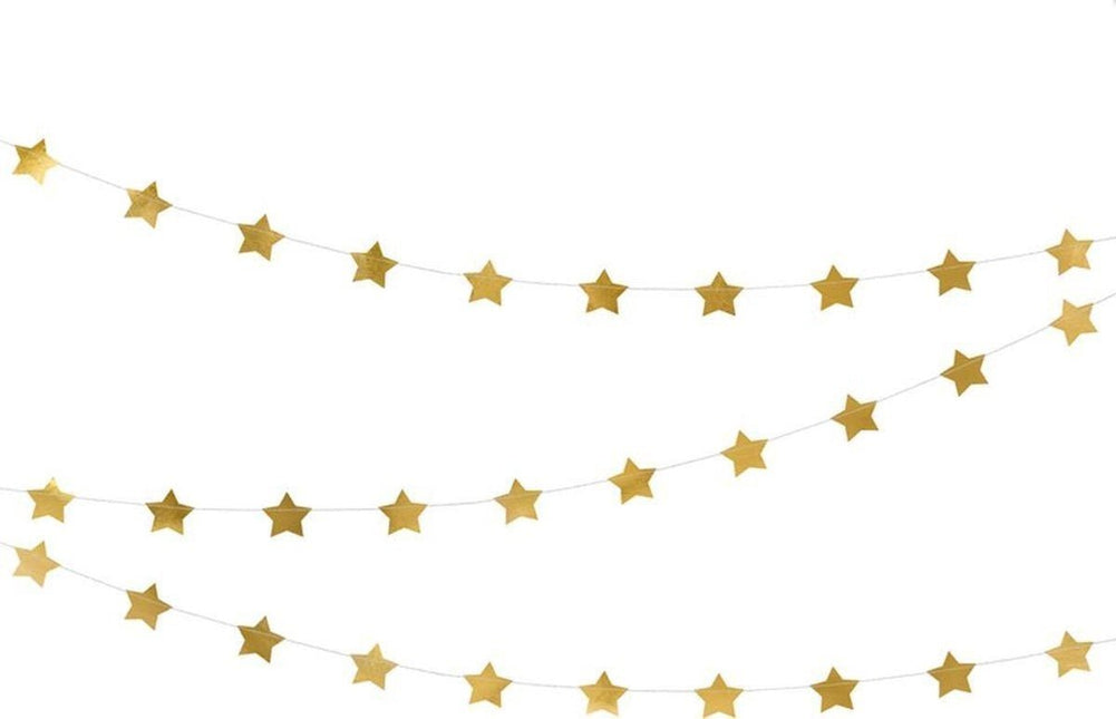 Sterren Slinger Goud 3,6m van Partydeco koop je bij Partywinkel