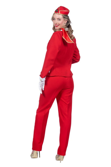 Stewardess Pak Dames Rood - Partywinkel - 8720059076260