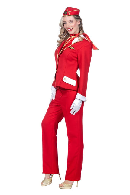 Stewardess Pak Dames Rood - Partywinkel - 8720059076260
