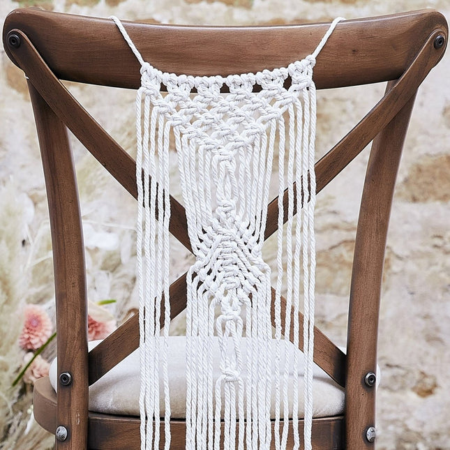 Stoeldecoratie Macrame 65cm 2st van Ginger Ray koop je bij Partywinkel