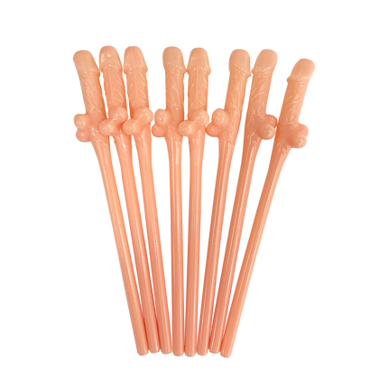 Penis-Strohhalme 19,5 cm, 8 Stück