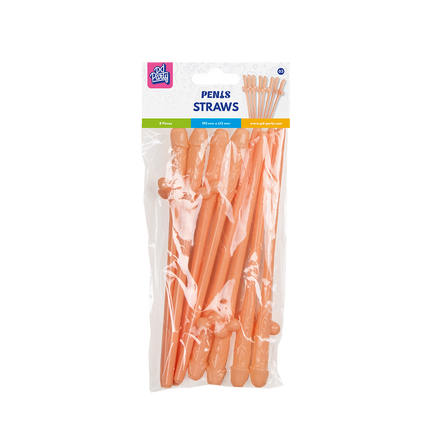 Penis-Strohhalme 19,5 cm, 8 Stück