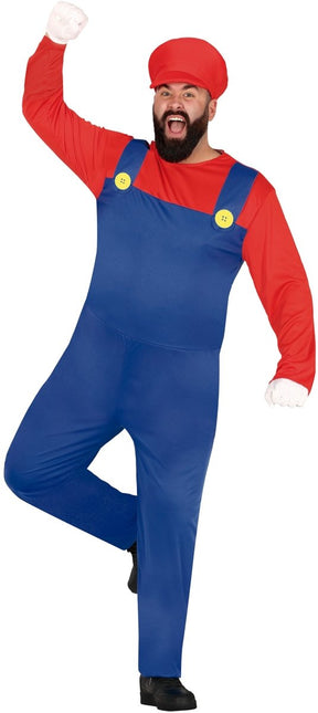 Super Mario Kostuum Rood Blauw Heren - Partywinkel - 8434077867280