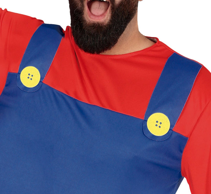 Super Mario Kostuum Rood Blauw Heren - Partywinkel - 8434077867280