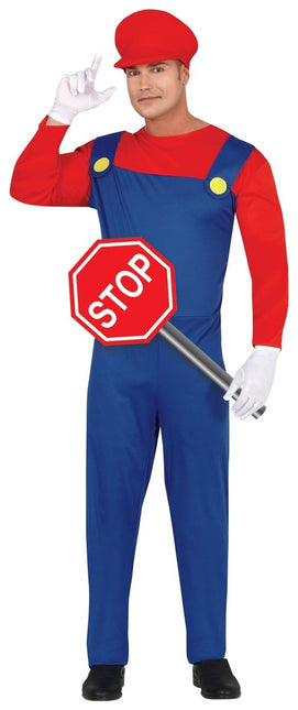 Super Mario Kostuum Rood Blauw Heren - Partywinkel - 8434077847244