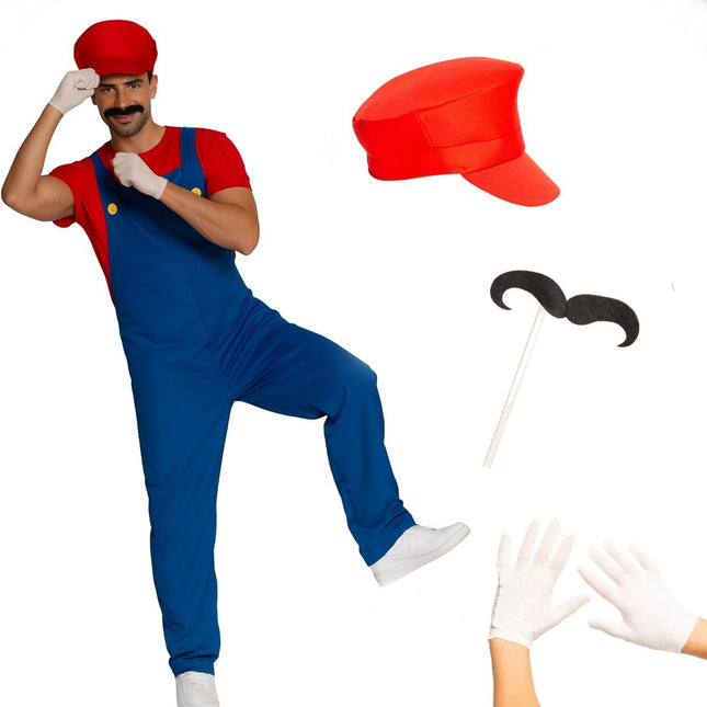 Super Mario Pak Rood Blauw Heren van PartyXclusive koop je bij Partywinkel