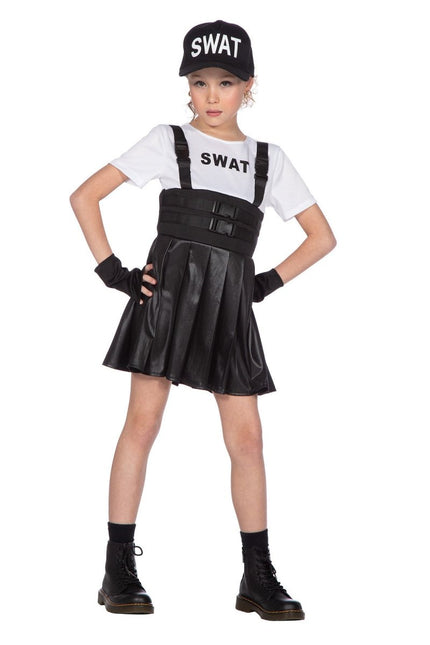 Swat Jurk Zwart Wit Meisje van Wilbers & Wilbers koop je bij Partywinkel