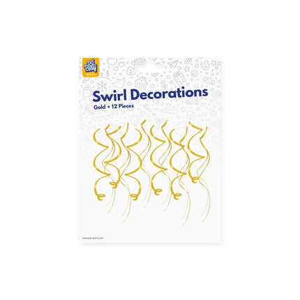 Gold Hängende Dekoration Wirbel 12 Stk