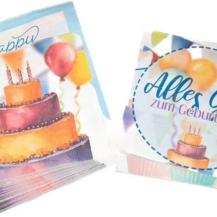 Taart Servetten Zum Geburtstag 33cm van VDV Benefit koop je bij Partywinkel