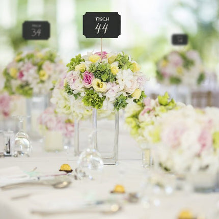 Taartoppers Schrijfbaar Zwart 11cm 4st van Partydeco koop je bij Partywinkel