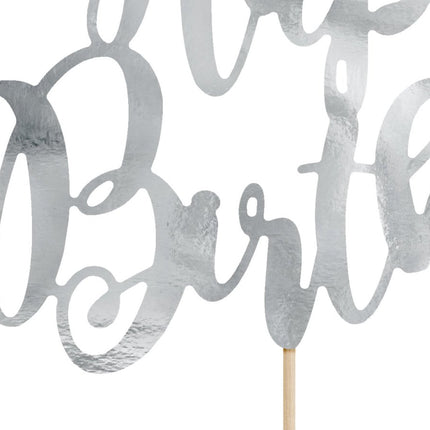 Taarttopper Happy Birthday Zilver 22,5cm van Partydeco koop je bij Partywinkel