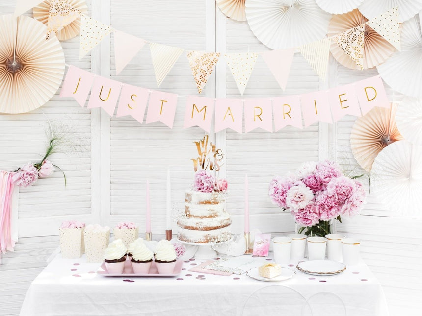 Taarttopper Mr & Mrs Goud 25,5cm van Partydeco koop je bij Partywinkel