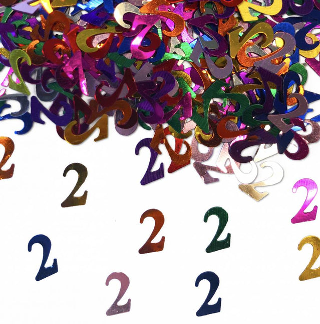Tafelconfetti 2 Jaar 1cm 600st - Partywinkel - 8714572053013