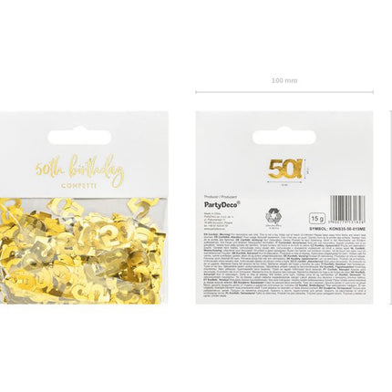 Tafelconfetti 50 Jaar Goud van Partydeco koop je bij Partywinkel