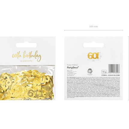 Tafelconfetti 60 Jaar Goud van Partydeco koop je bij Partywinkel