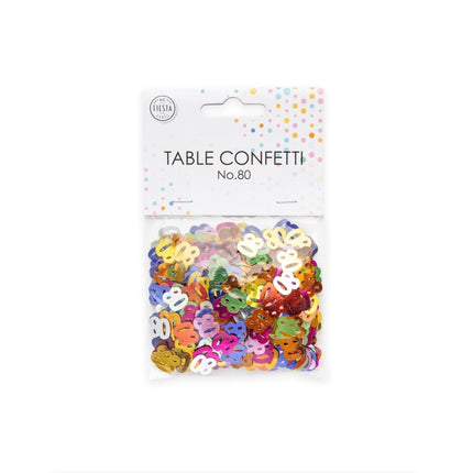Tafelconfetti 80 Jaar Gekleurd van WeFiesta koop je bij Partywinkel