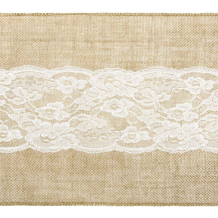 Tafelloper Jute Kant 2,75m van Partydeco koop je bij Partywinkel