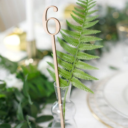 Tafelnummers Hout 25cm 10st van Partydeco koop je bij Partywinkel