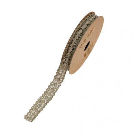 TAUPEFARBENES BAUMWOLL-SPITZENBAND 1 CM X 2 M