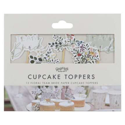 Team Bride Cupcake Toppers 12st van Ginger Ray koop je bij Partywinkel
