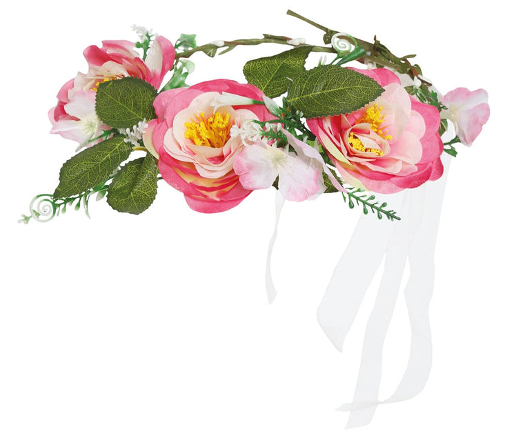 Tiara Bloemen Roze van Fiestas Guirca koop je bij Partywinkel