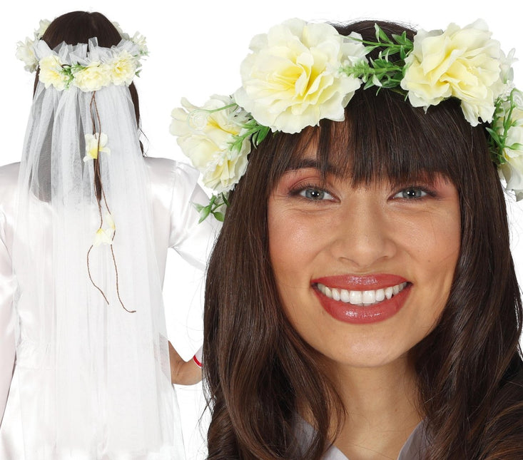 Tiara Bloemen Sluier van Fiestas Guirca koop je bij Partywinkel