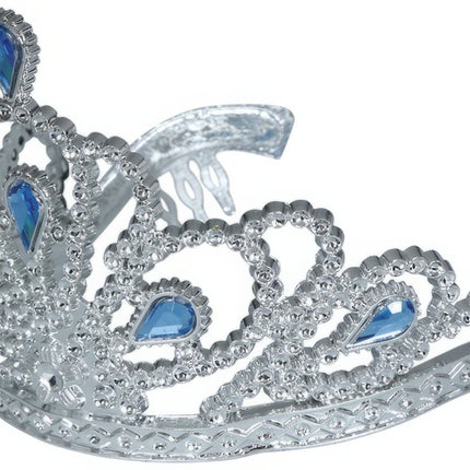 Tiara Zilver Meisje Met Blauw Diamanten Kind van Fiestas Guirca koop je bij Partywinkel