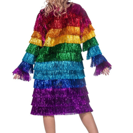 Tinsel jasje lang regenboog - Partywinkel - 8720059064410