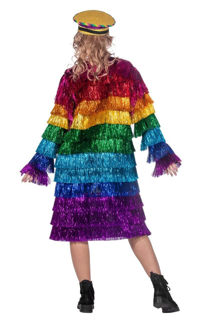 Tinsel jasje lang regenboog - Partywinkel - 8720059064410