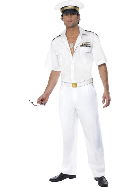 Top Gun Captain Kostuum, Wit van Smiffys koop je bij Partywinkel