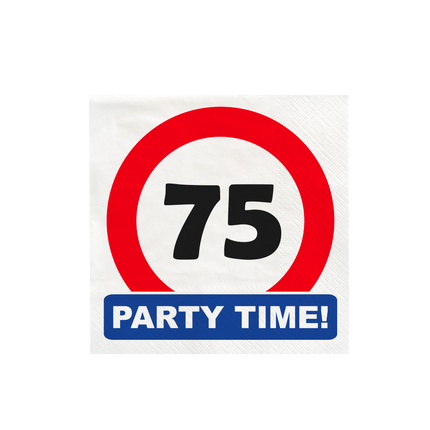 75 Jahre Servietten Verkehrszeichen 16,5cm 16Stk.