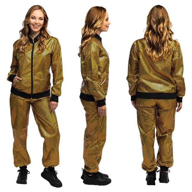 Trainingspak Disco diamond babe goud van Boland koop je bij Partywinkel