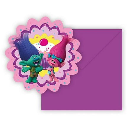 Trolls Uitnodigingen 6st - Partywinkel - 5201184870198