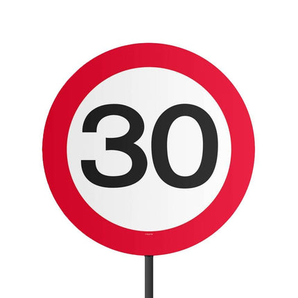 Tuinbord 30 Jaar Verkeersbord 52cm - Partywinkel - 8714572050296